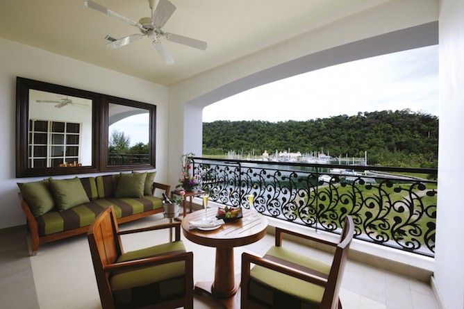 The panoramic view of the marina village