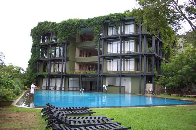 The hotel swimming pool
