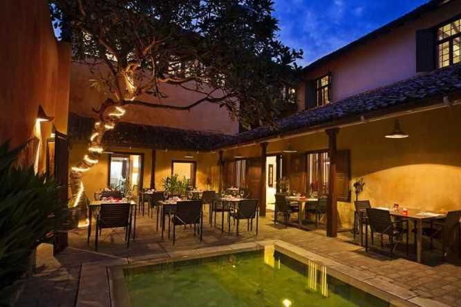 Dining terrace and pool
