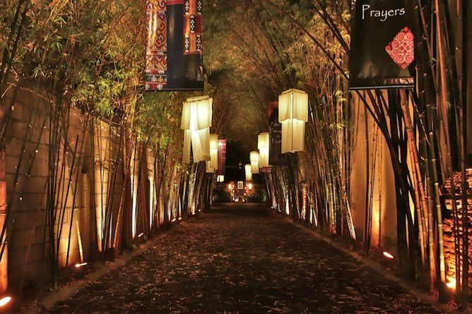 The impressive bamboo entrance way