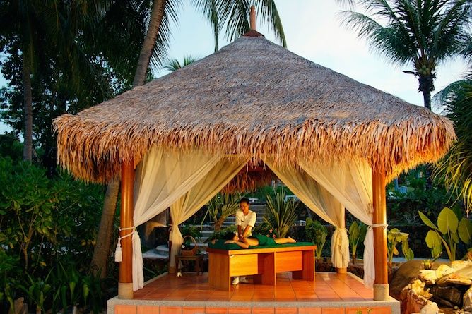 The luxurious spa pavilion