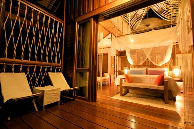 Bedroom in the floating villa