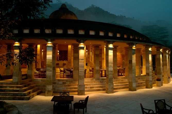 The terrace at dusk