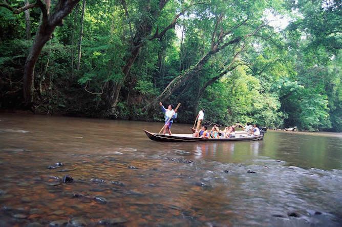 A boating group take in the countryside