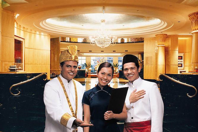 A warm welcome awaits in the hotel lobby