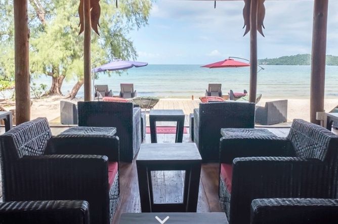 Open air restaurant with sea views