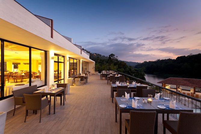 Choose to eat indoors or out at the Panorama restaurant