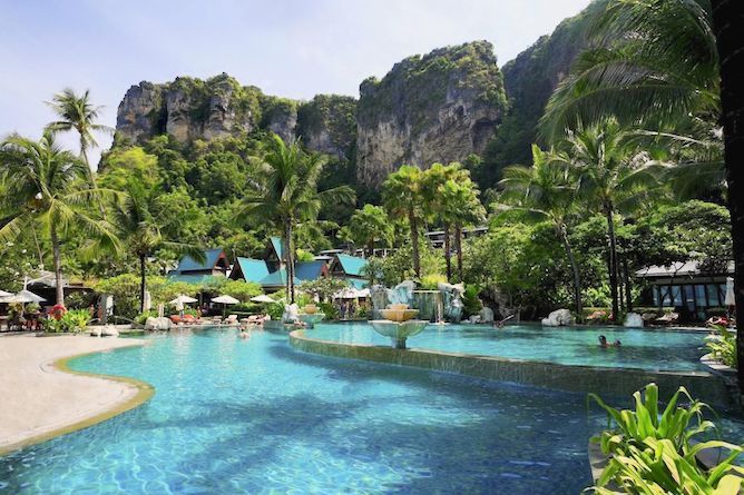 The resort sits majestically in a beachfront location