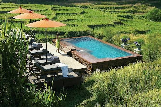 The pool offers beautiful views of the Mae Rim Valley