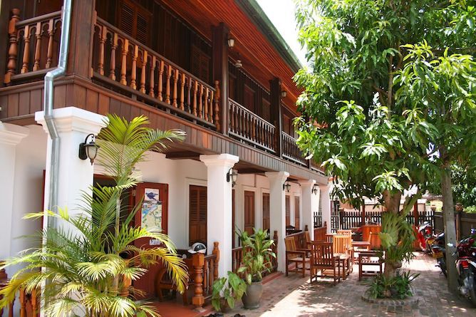 The hotel rear courtyard