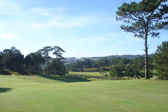 The impressive 18 hole golf course at Dalat Palace
