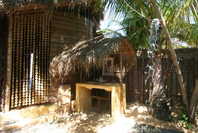 Beach Cabana's open air bathroom