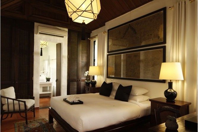 The bedroom in the Courtyard suite