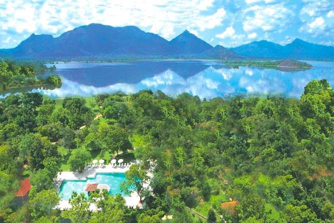Aerial view of the Amaya Lake resort