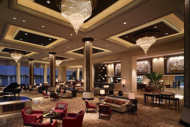 Hotel lobby & reception area