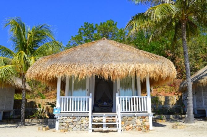 Individual thatched roof bungalows
