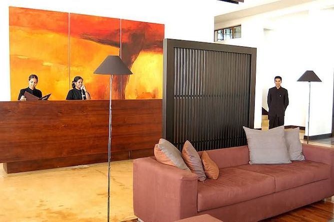 Hotel lobby & reception area
