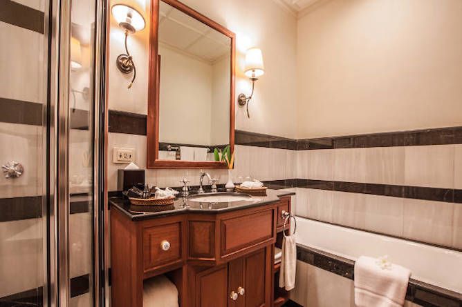 The stylish and well fitted bathroom suite