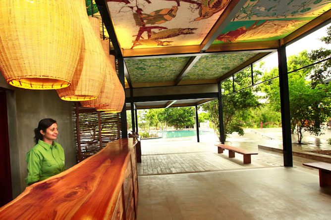 The hotel reception area