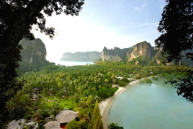 26 acres of private tropical gardens with beaches on either side