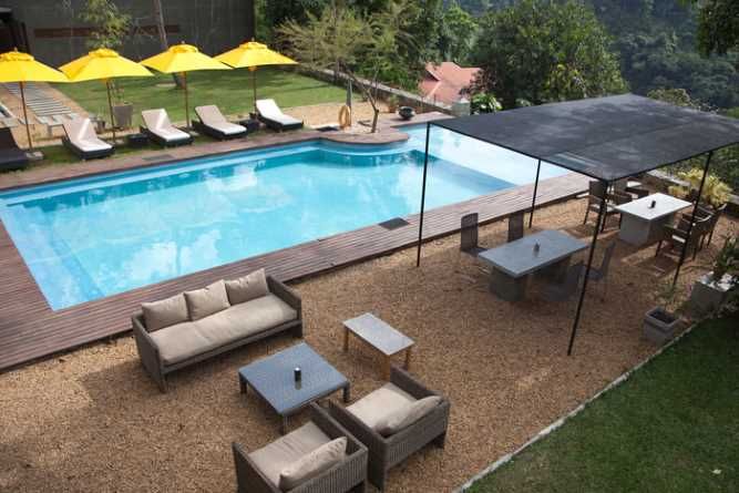 Dining terrace and pool