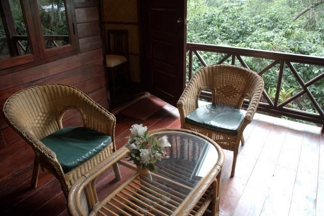 Lodge Two balcony overlooking the gardens