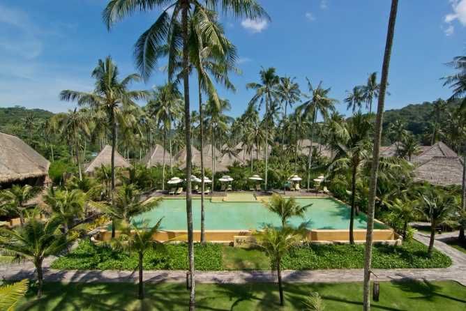 The view across the resort