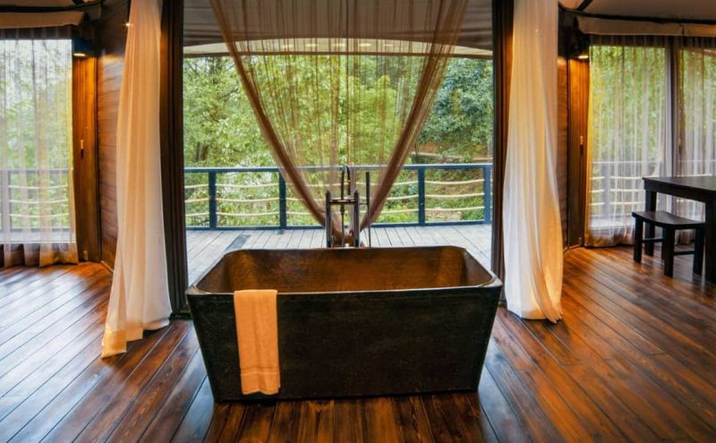 Standalone tub in villa