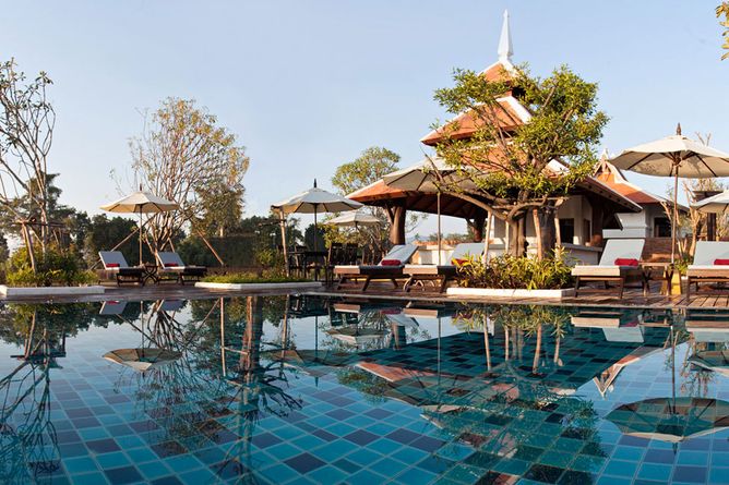 Sunloungers by the pool