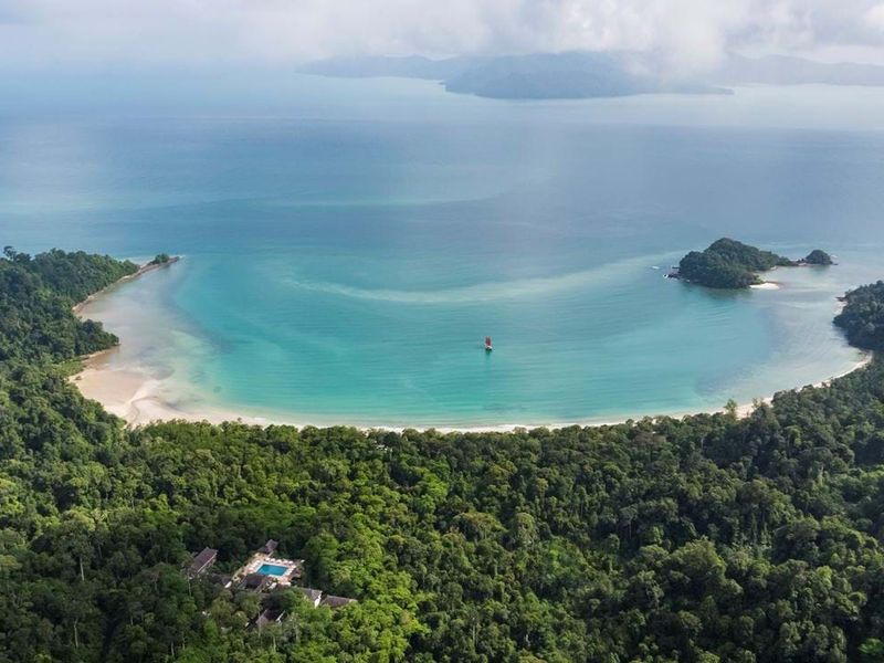 Aerial view at The Datai