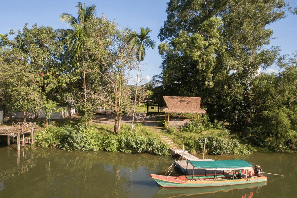 Boat on the river Cardamom Mountains Cambodia