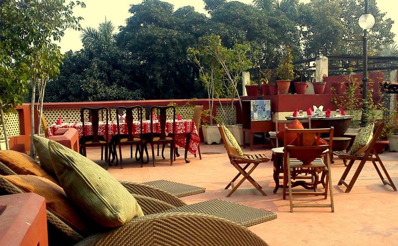 Dining on the roof terrace