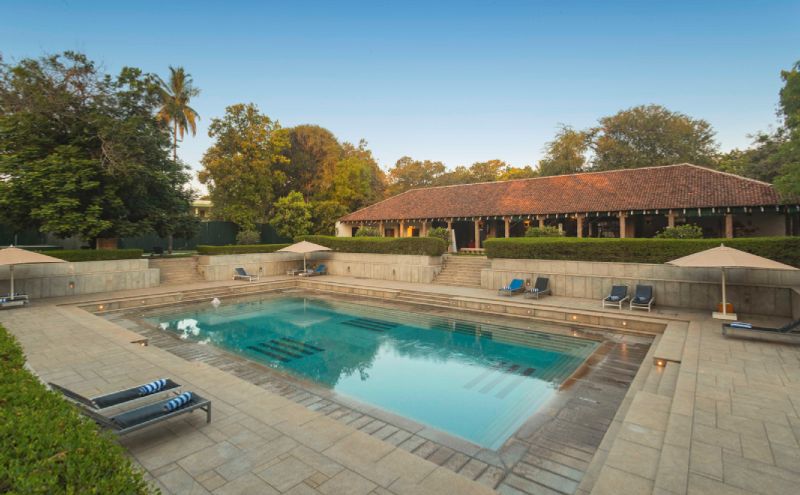 Swimming pool in temple tank design