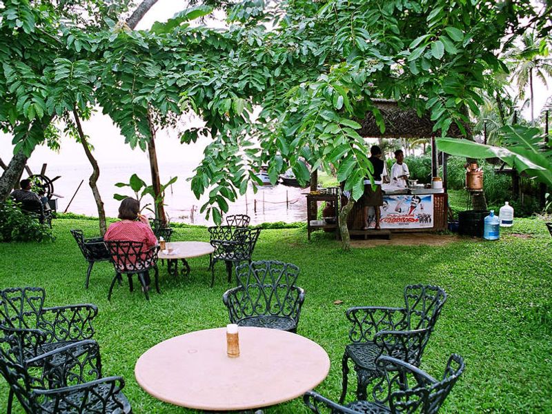 Garden seating at Kumarakom Lake Resort