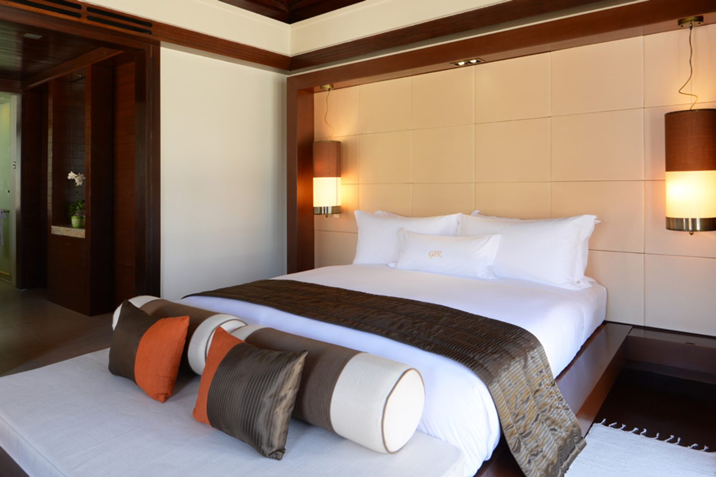 Villa with double bed at Gaya Island Resort