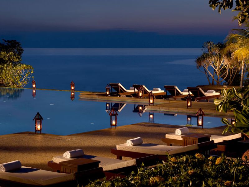 Pool at night at Tanjong Jara Resort