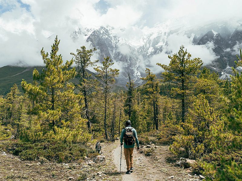 Person walking in Mustang Nepal