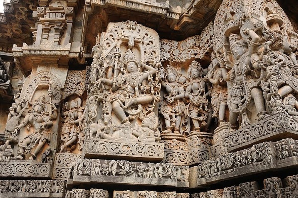 Temple carvings at Hampi India