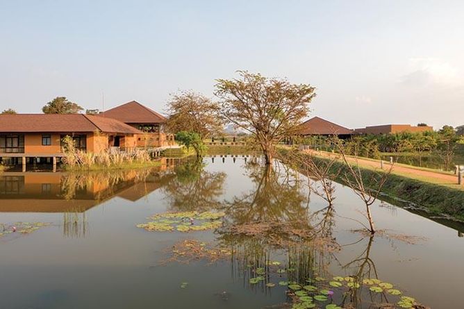 Villas overlooking water gardens