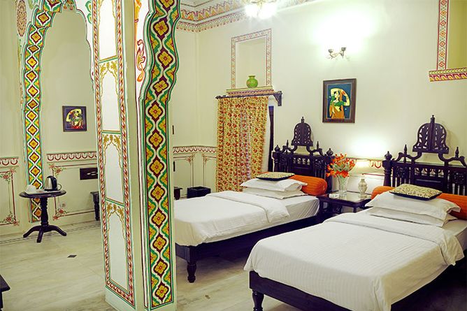 Twin room with traditional design