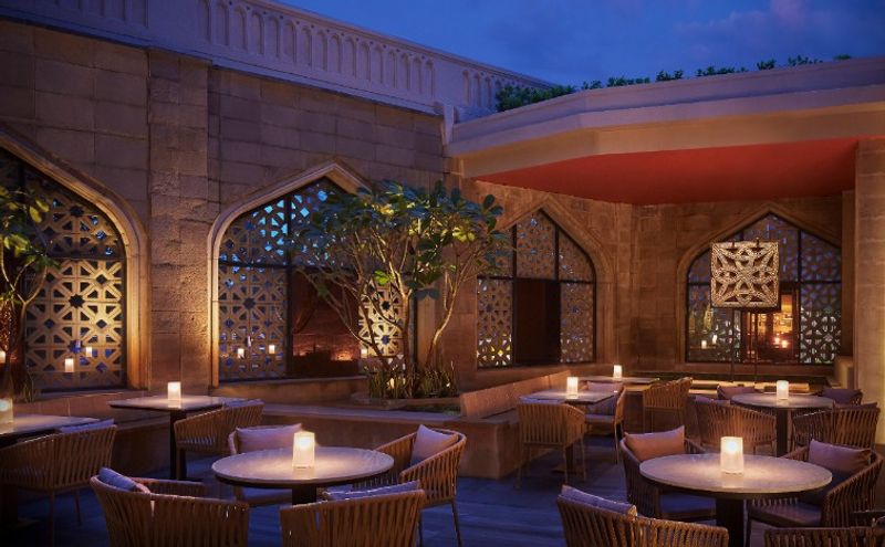 Candlelit terrace