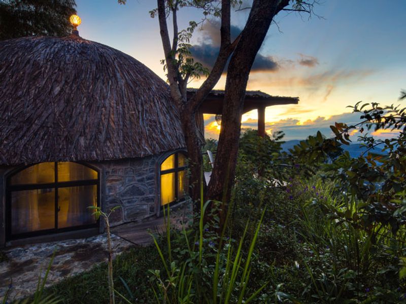 Hut at sunset at Dream Cliff Mountain Resort
