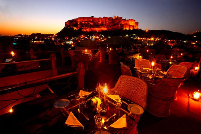 Outdoor dining with a view