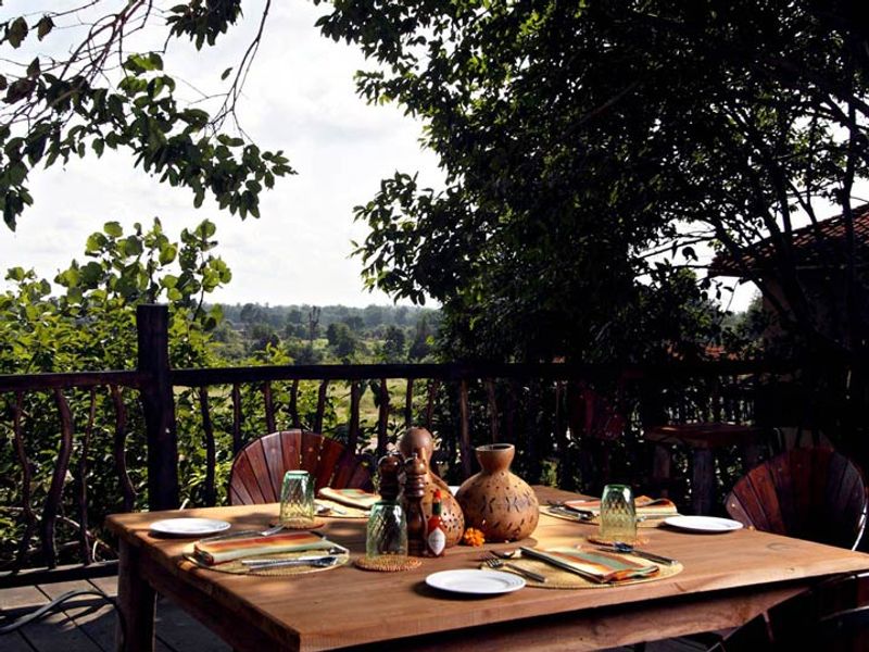 Dinner table overlooking nature