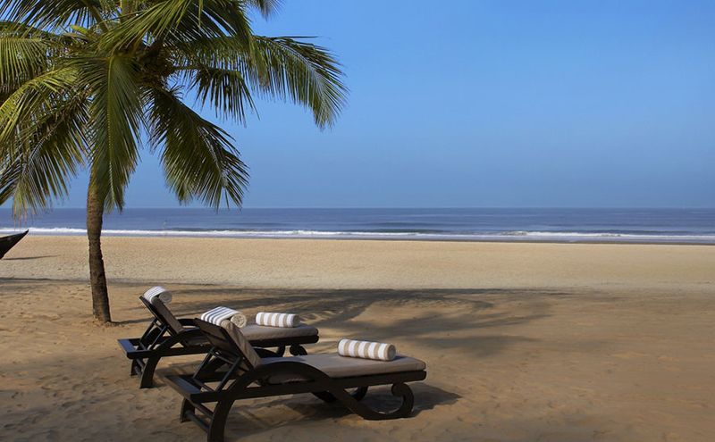Deck beds on the beach