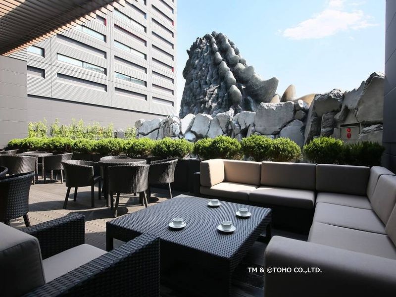 Terrace with Godzilla at Gracery Shinjuku