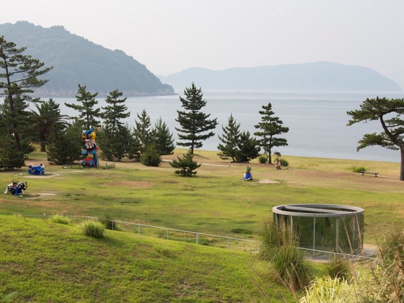Outdoor art installations at Benesse House