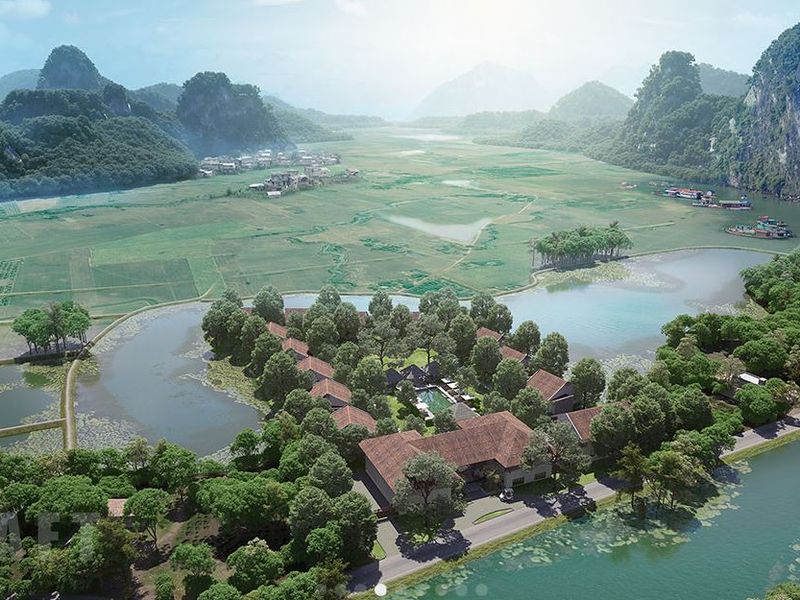 Aerial view of Aravinda Resort