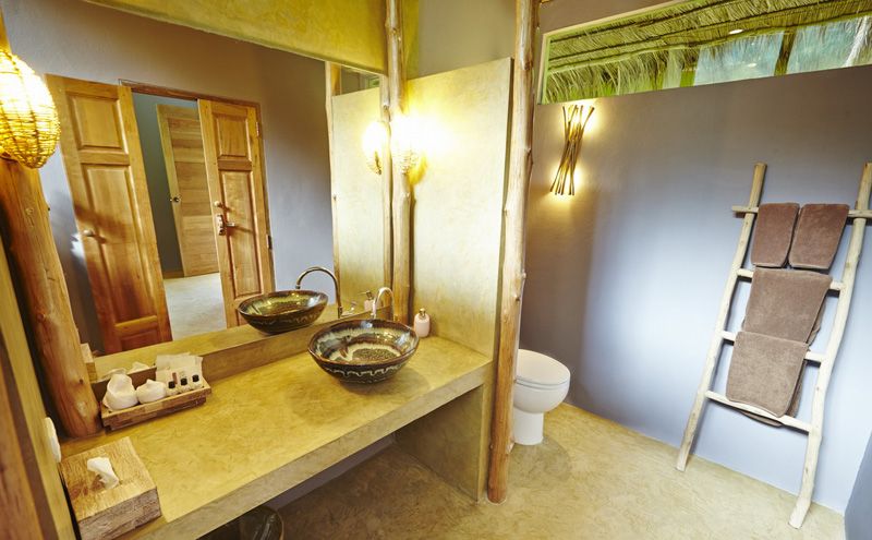 Bathroom designed using local materials