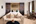 a room with a bed and a table